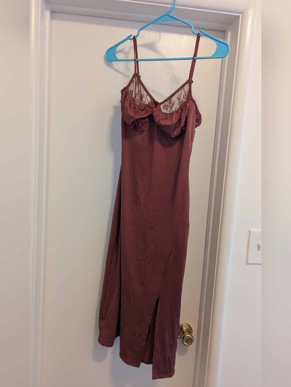 Women's Lace-Trim Slip Dress - Mauve